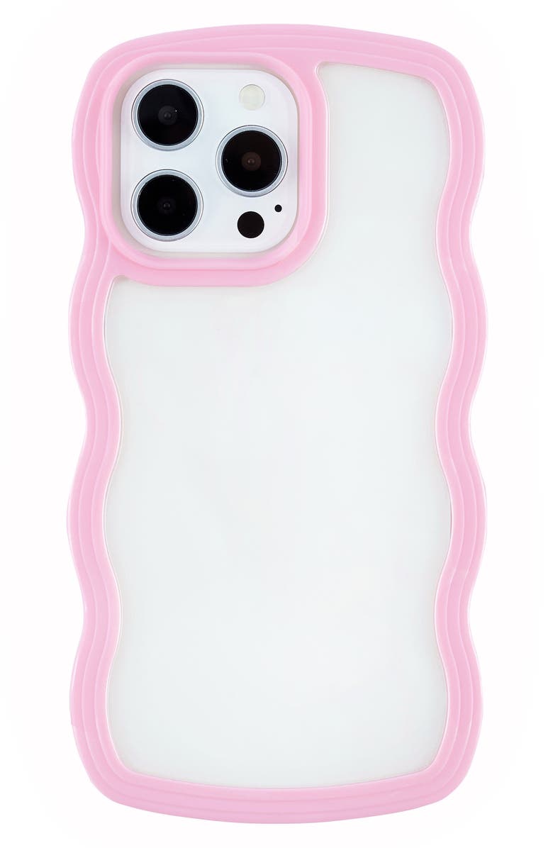 Auramma Pink Wavy Bumper iPhone 14 Pro Case, Main, color, Baby Pink