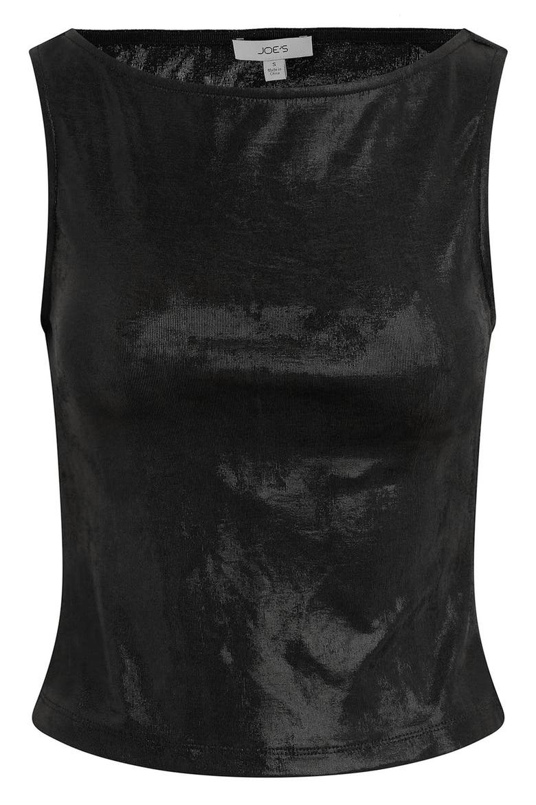 Metallic Boatneck Tank, Alternate, color, BLACK