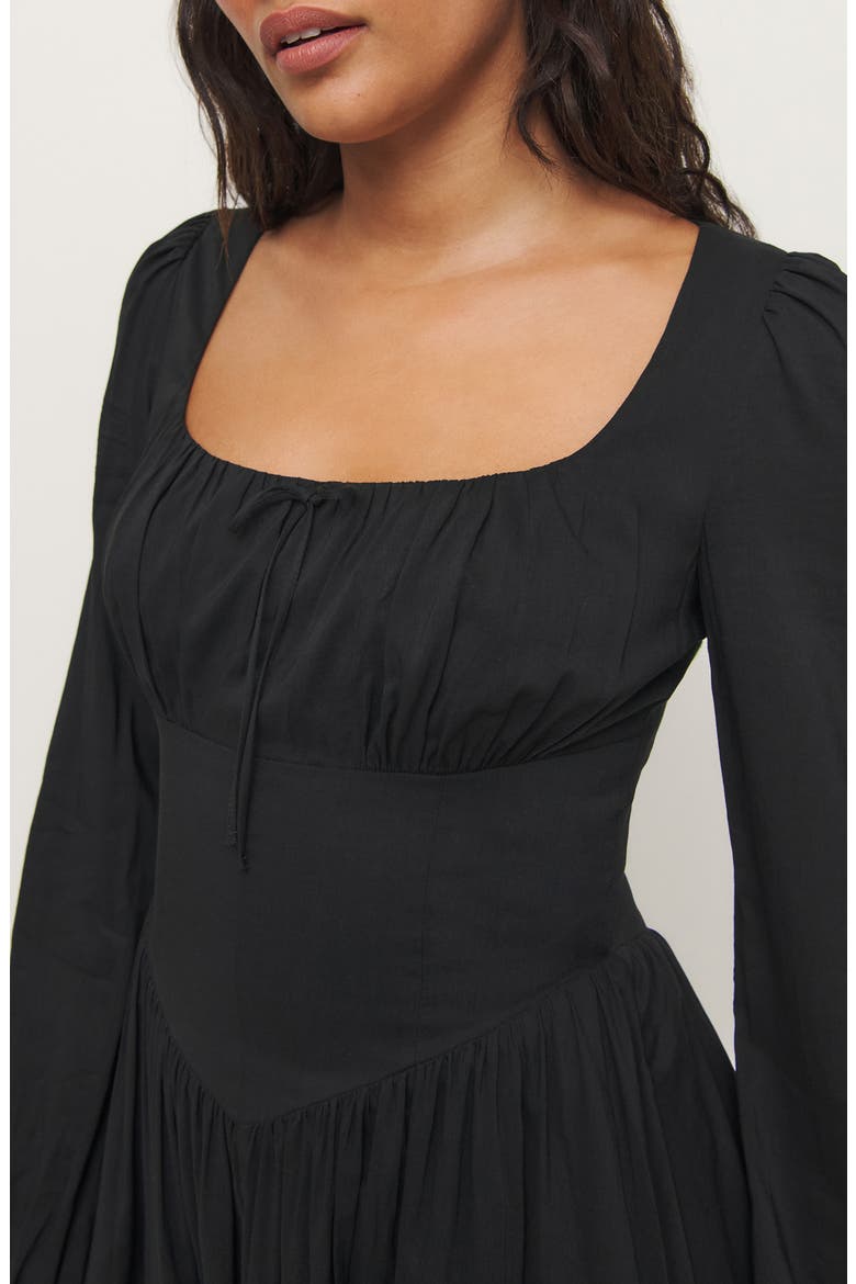 Oria Organic Cotton Midi Dress, Alternate, color, BLACK