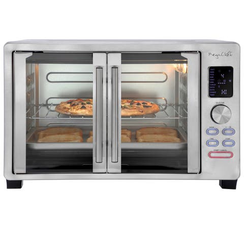 31.7 Quart Digital French Door Multi-Function Electric Convection Toaster Oven with Rotisserie Set