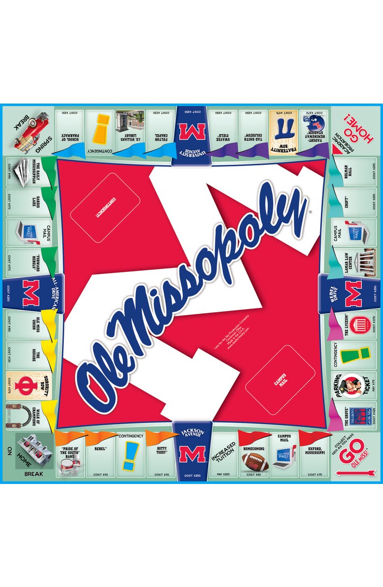 Late for the Sky University of Mississippi Ole Missopoly Monopoly Board Game, Alternate, color, Multicolored