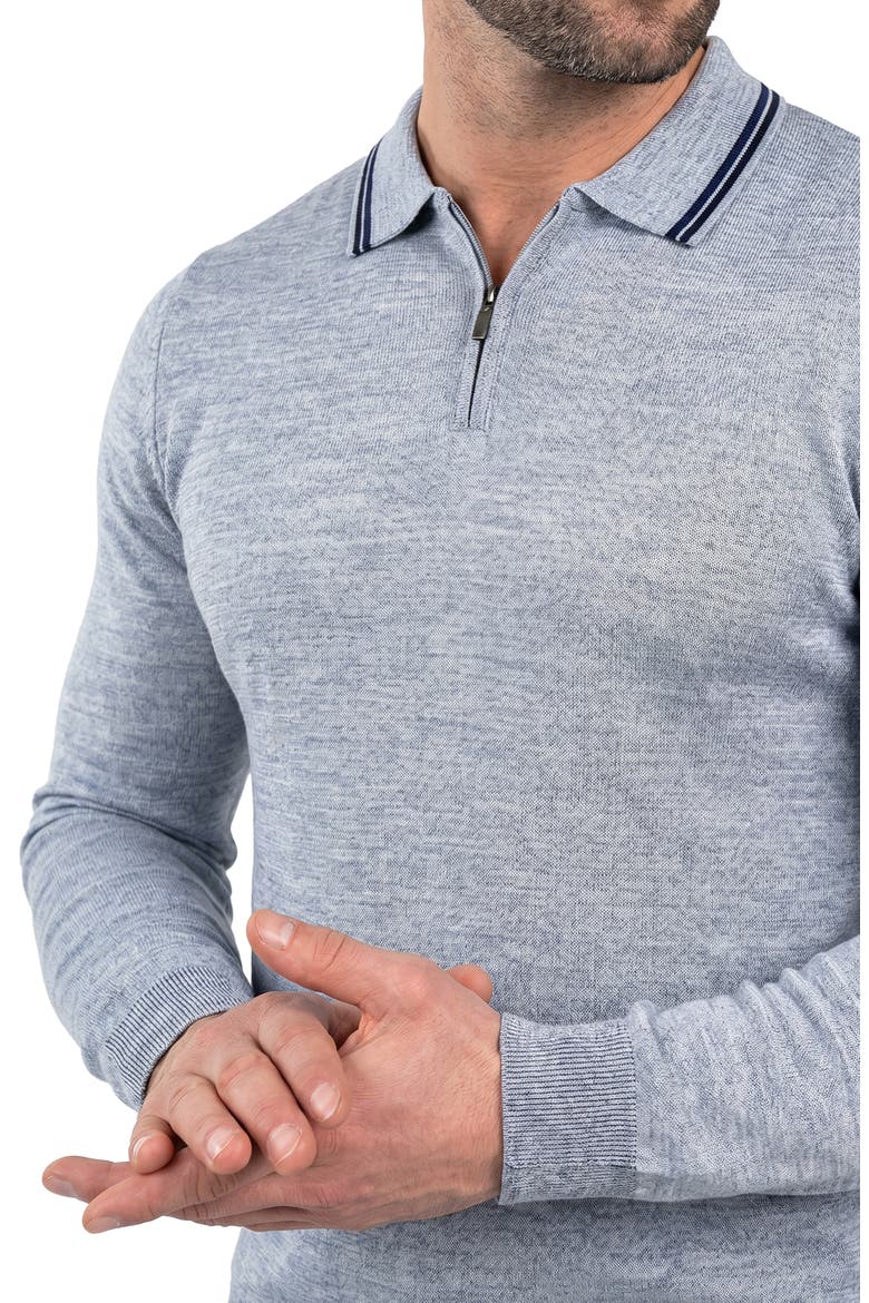 Quarter Zip Merino Wool Sweater, Alternate, color, GREY