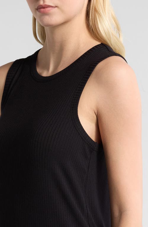 Nordstrom Moonlight Rib Tank Nightgown In Black