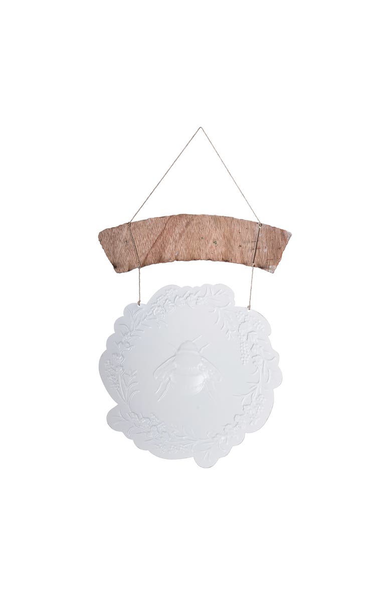 Gallerie II Welcome Lavender Bee Wreath Door or Wall Sign Decor 11.81" x 20.08", Alternate, color, Green