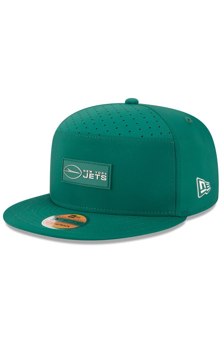New Era Men's New Era Green New York Jets 2025 Sideline Split Panel 9FIFTY Snapback Hat, Main, color, Green