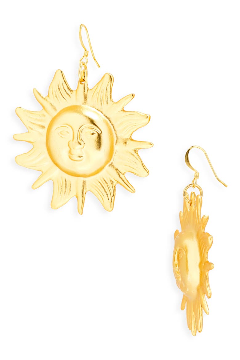 Sun Drop Earrings, Main, color, GOLD