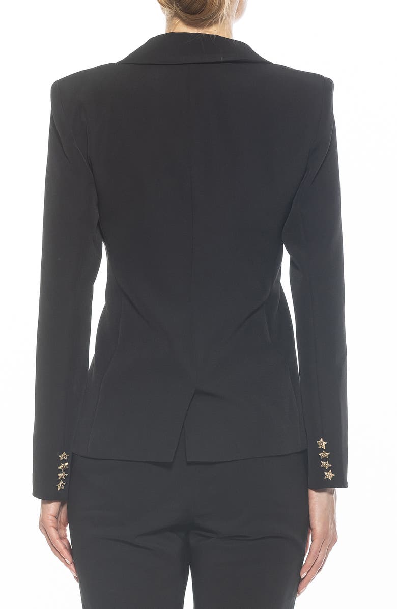 Alexia Admor Gwen Jacket Star Button Blazer, Alternate, color, Black