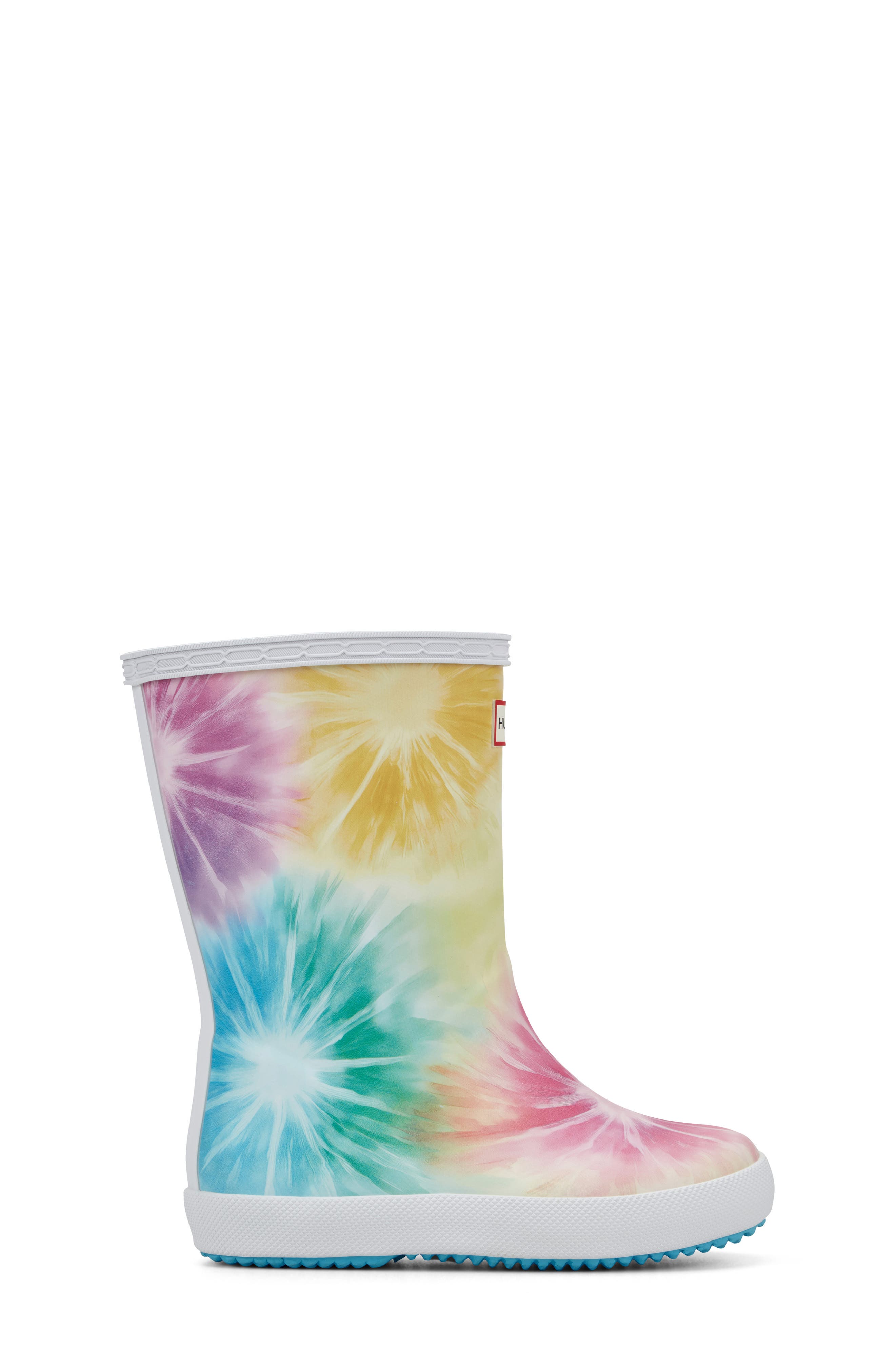 Hunter Kids' First Classic Rain Boot, Alternate, color, White Tie Dye