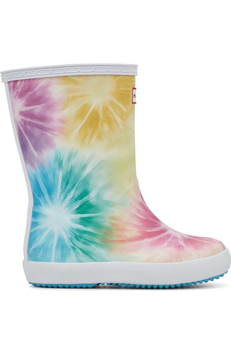 Hunter Kids' First Classic Rain Boot, Alternate, color, White Tie Dye