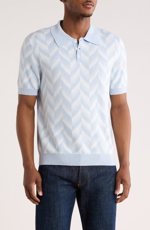 Chevron Silk & Cotton Polo
