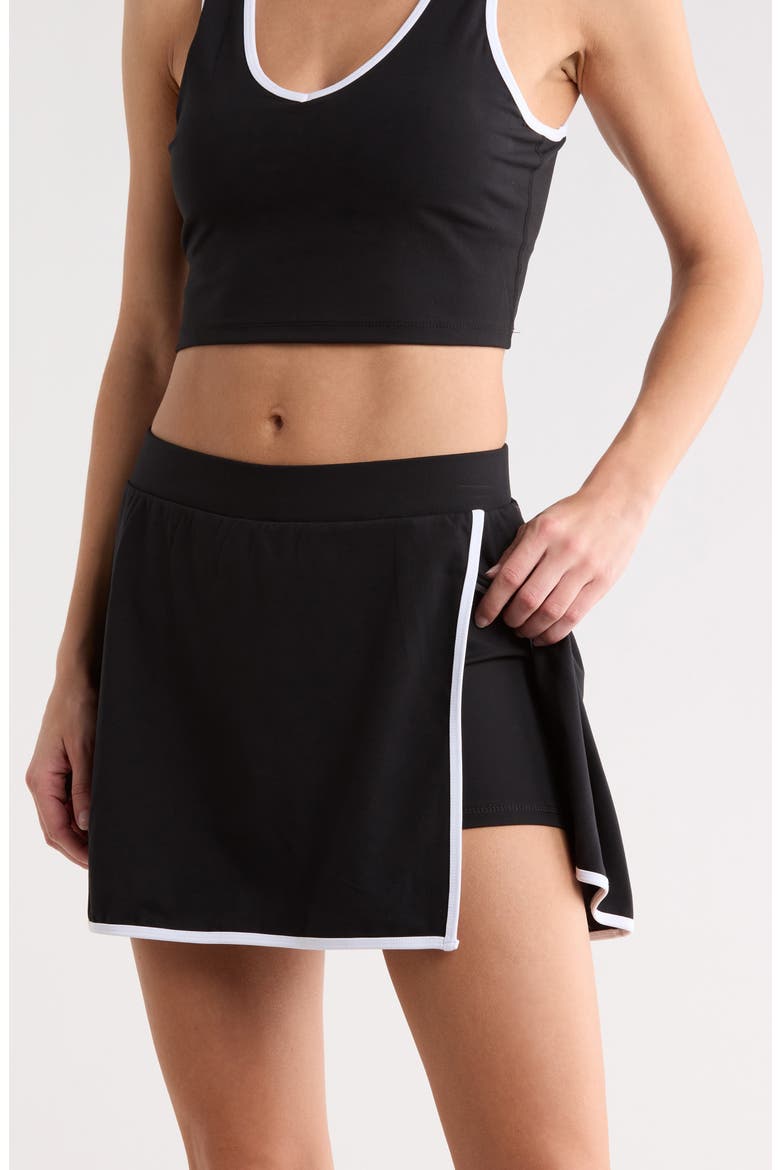 Lux Emmie Crop Tank & Skort Set, Alternate, color, BLACK