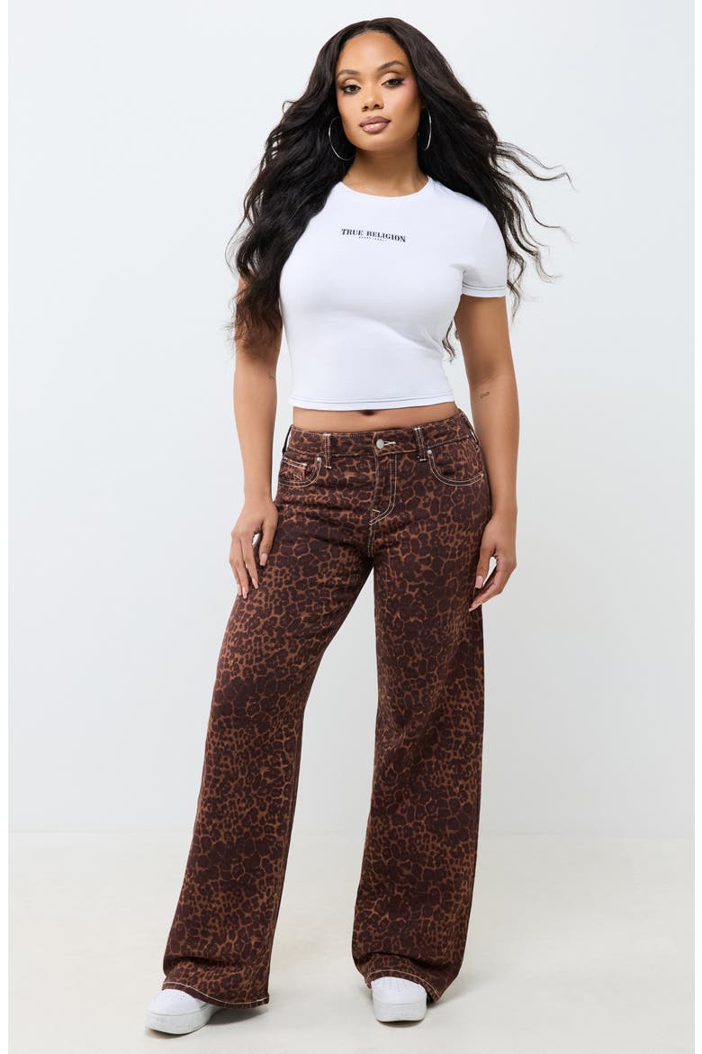 Bobbi Leopard Print Baggy Wide Leg Jeans, Alternate, color, LEOPARD PRINT