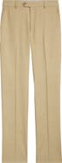Berle Flat Front Tan Super 120s Wool Dress Pants