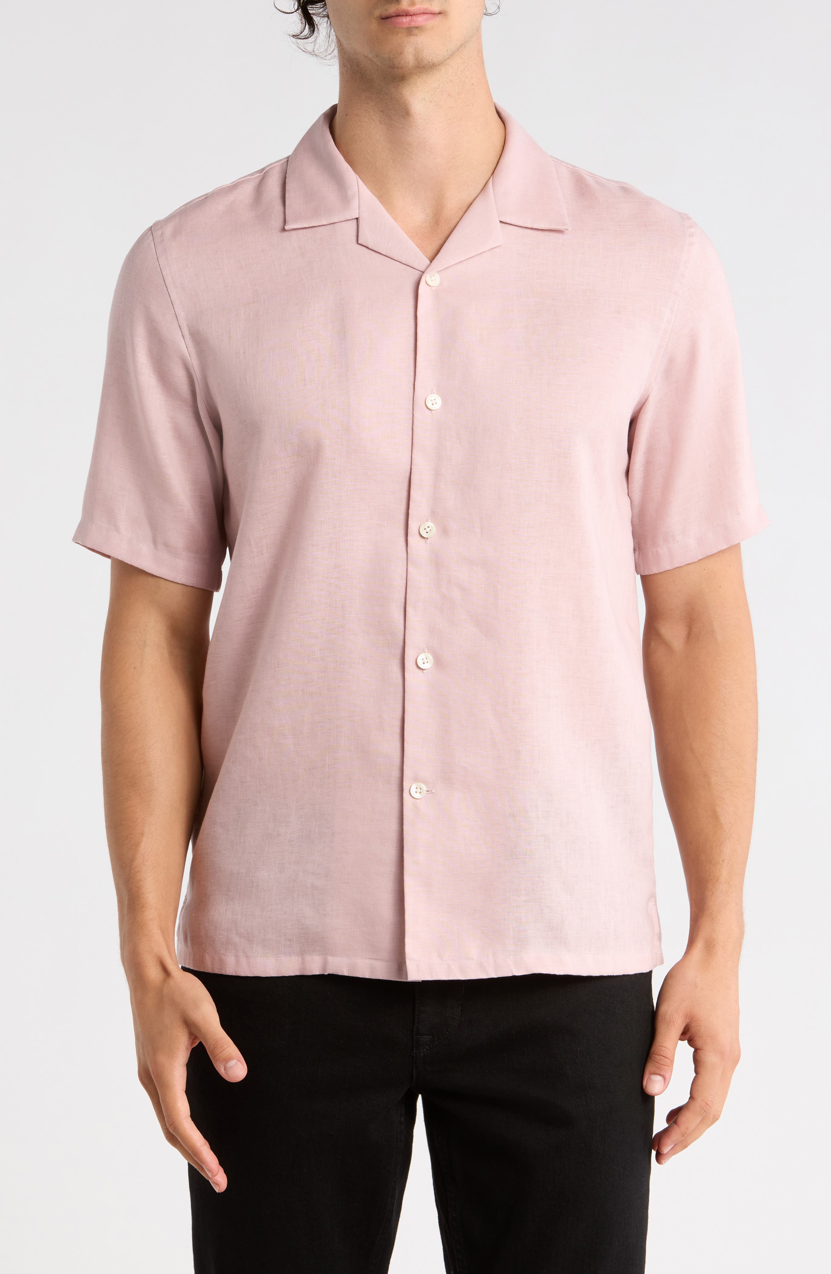 Theory Daze Short Sleeve Linen Button-Up Shirt