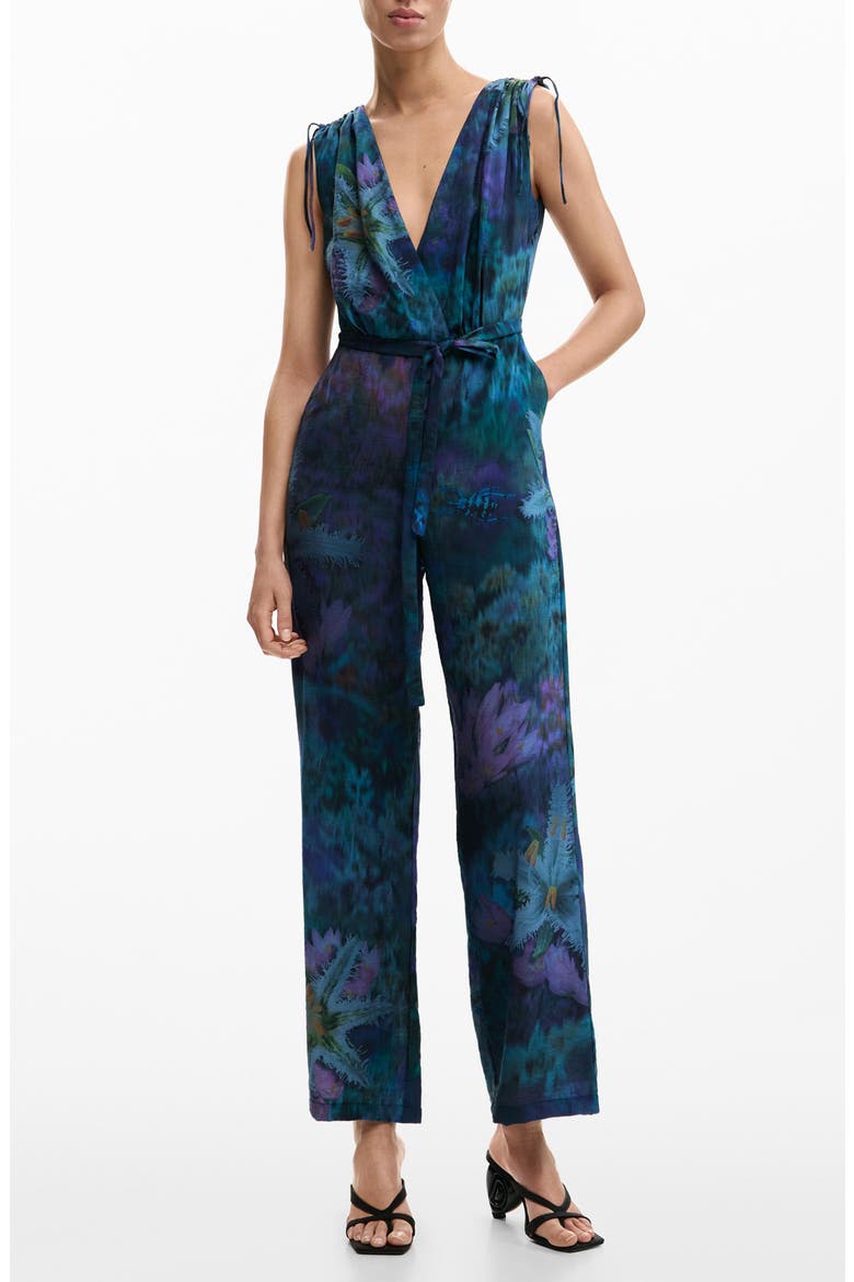 Abstract Floral Jumpsuit, Main, color, DARK BLUE