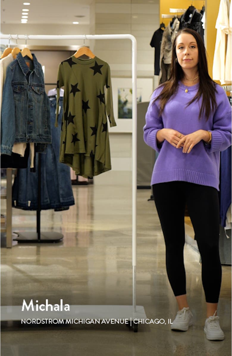 Kids' Star Long Sleeve Cotton Dress, sales video thumbnail