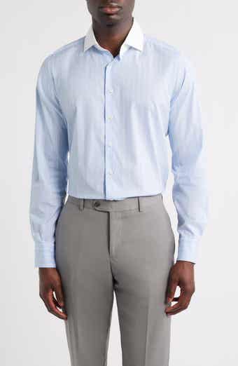 Modern Fit Stripe Natural Stretch Yoga Twill Dress Shirt