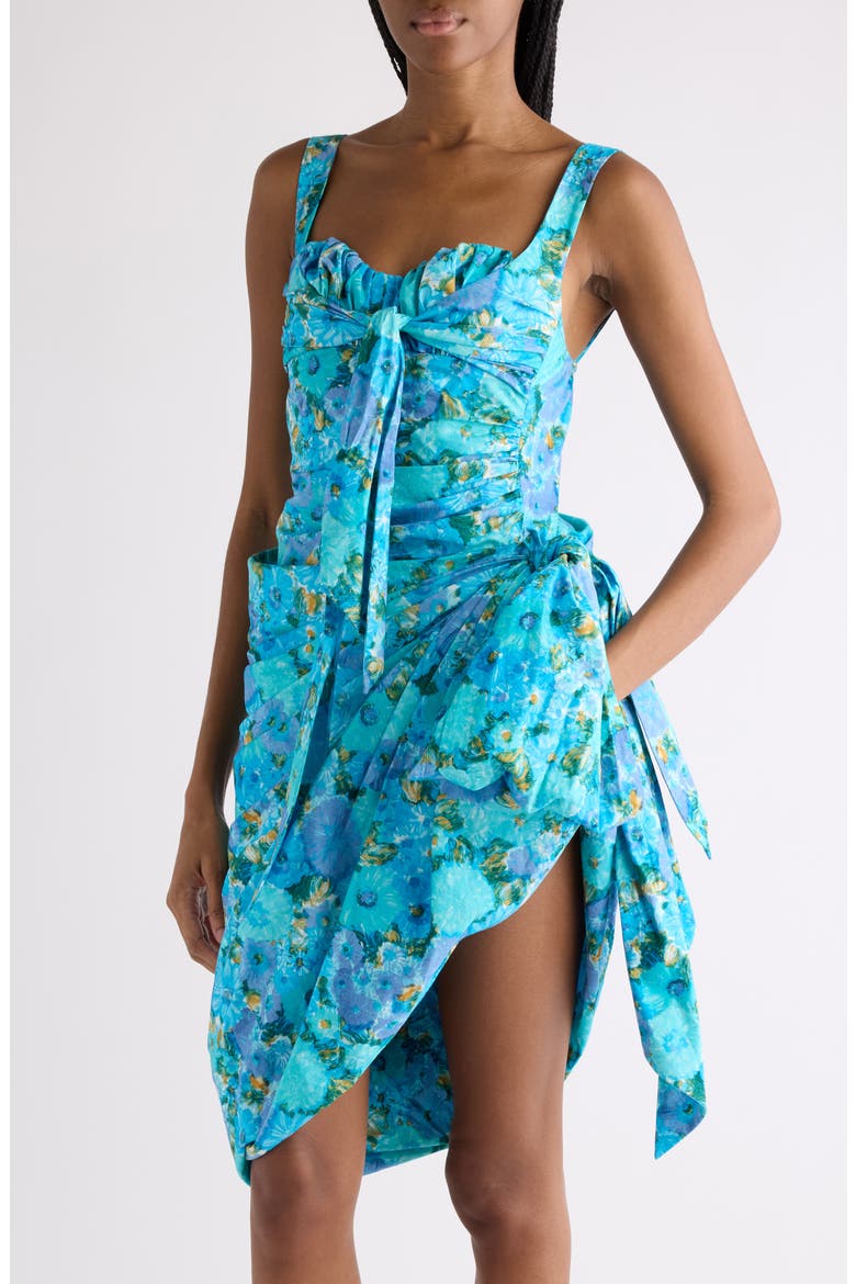 Daisies Print Organic Cotton Poplin Dress, Alternate, color, MULTICOLOR BLUE