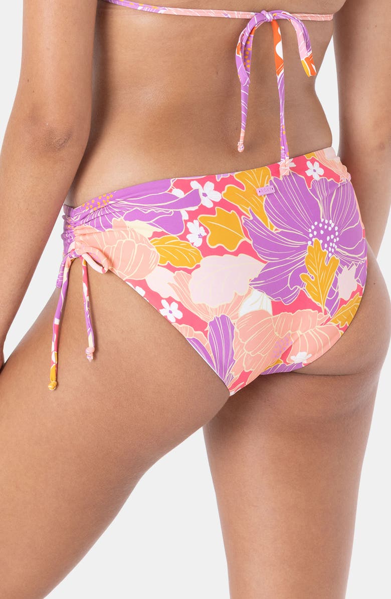 Roxy Bell Blooms Cinched Hipster Bikini Bottoms, Alternate, color, Lilac Multi