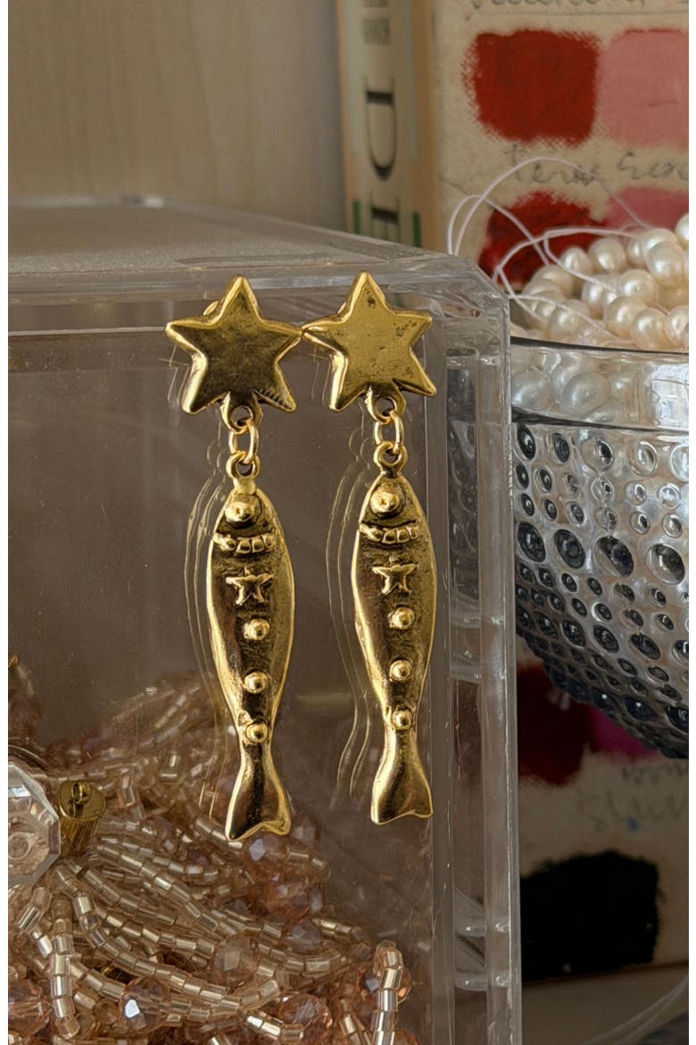 Finn Earrings, Alternate, color, Gold