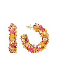 LOTT.gioielli CE SQ Sequin Flower Creole M - Sunset Mix