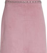 Versace Studded Waist Suede Miniskirt