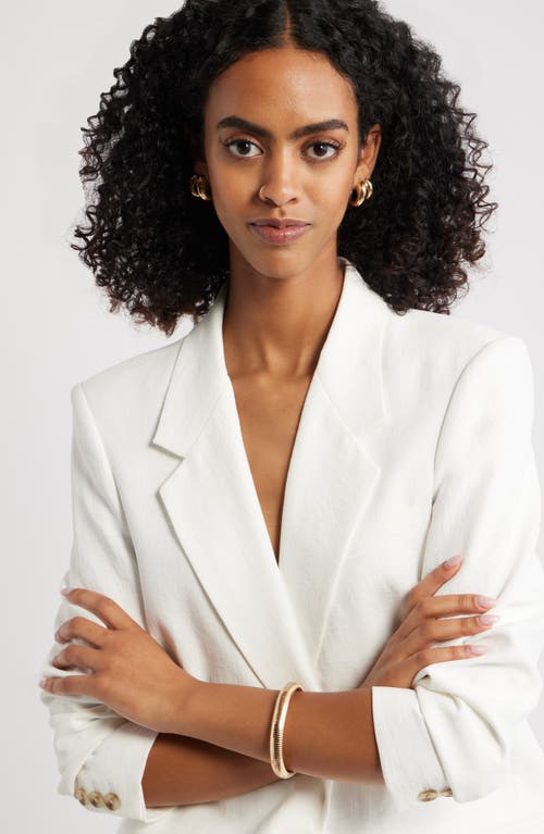 Open Edit Set Of 2 Tapered Hoop Earrings In Gold