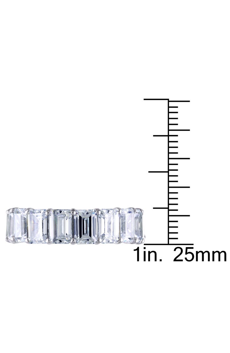 Julianna B. Cubic Zirconia Emerald-Cut Eternity Ring, Alternate, color, Sterling Silver
