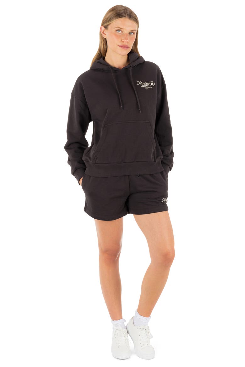 Surf Bound Cotton Blend Sweat Shorts, Alternate, color, OFF BLACK