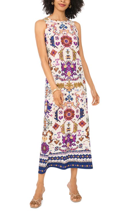 Tie Print Sleeveless Maxi Dress (Regular & Petite)