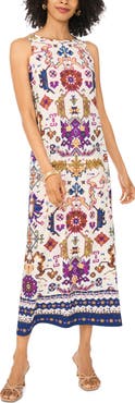 Vince Camuto Tie Print Sleeveless Maxi Dress