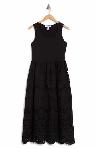 Eyelet Embroidered Twofer Dress