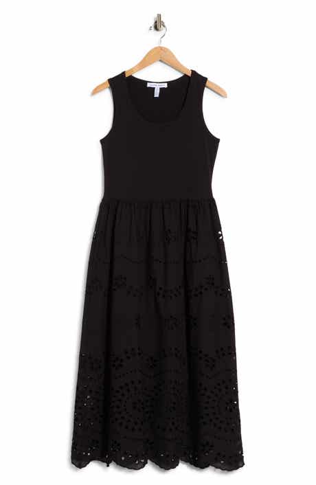 Eyelet Embroidered Twofer Dress