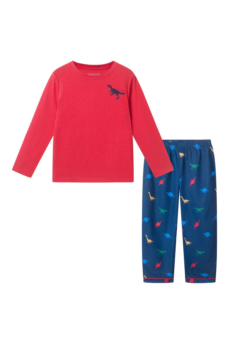 Kids' 2-Piece Pajama Set, Main, color, NVJ-NAVY DINO