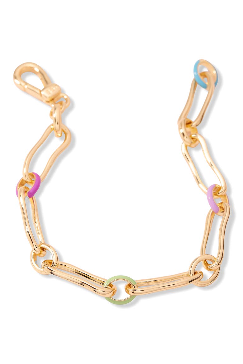 Del Mar Enamel Chain Bracelet, Alternate, color, GOLD