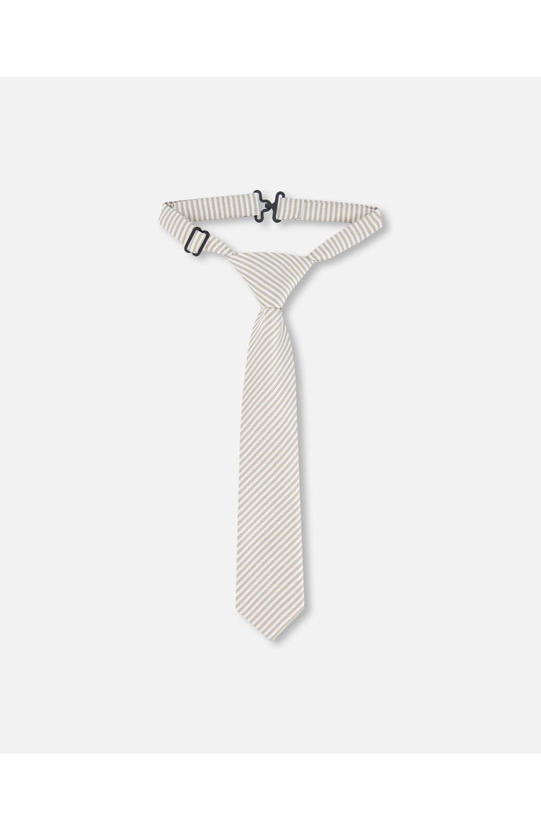 Deux par Deux Boy's Neck Tie Light Taupe Striped, Main, color, Light Taupe Striped
