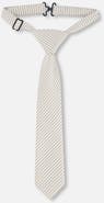 Deux par Deux Boy's Neck Tie Light Taupe Striped