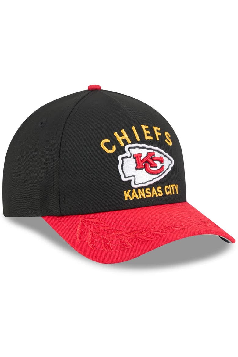 Men's New Era Black/Red Kansas City Chiefs 2025 NFL Draft 9FORTY A-Frame M-Crown Adjustable Hat, Alternate, color, Black