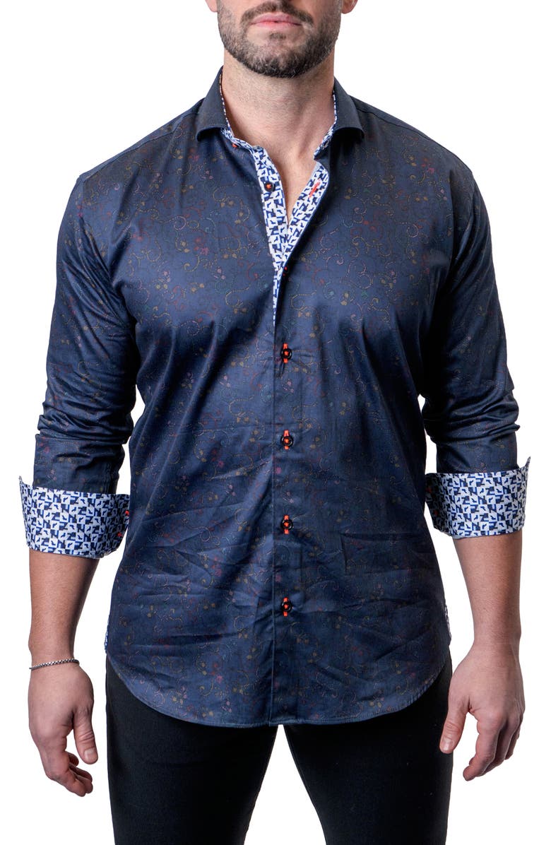 Maceoo Einstein Paisley Swirls Contemporary Fit Button-Up Shirt, Alternate, color, 