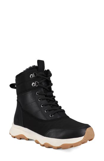 Aquatherm By Santana Canada Sokul Faux Fur Lined Lace-up Boot In Black