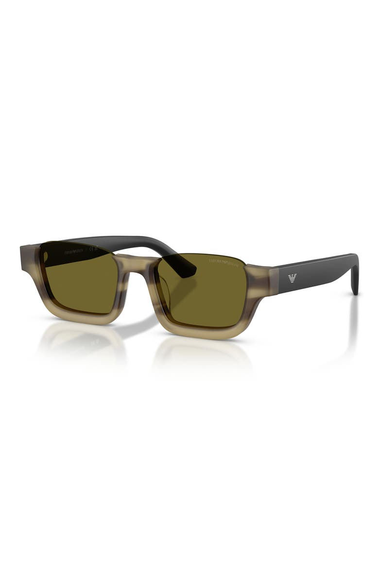 58mm Rectangle Sunglasses, Alternate, color, HAVANA GREEN / GREEN
