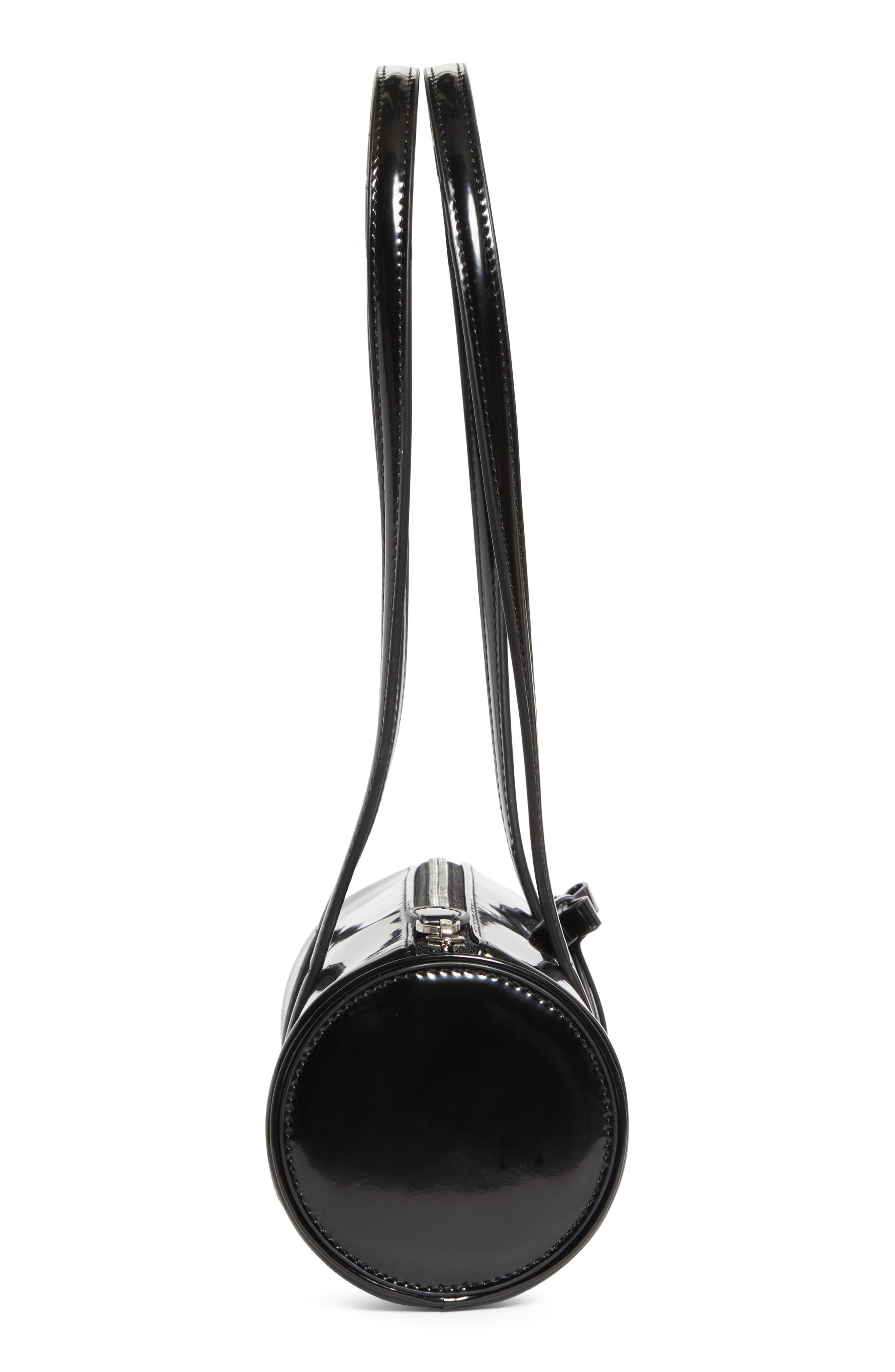 Sandy Liang Pencil Case Leather Handbag, Alternate, color, Black