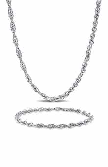 DELMAR Singapore Chain Bracelet & Necklace Set