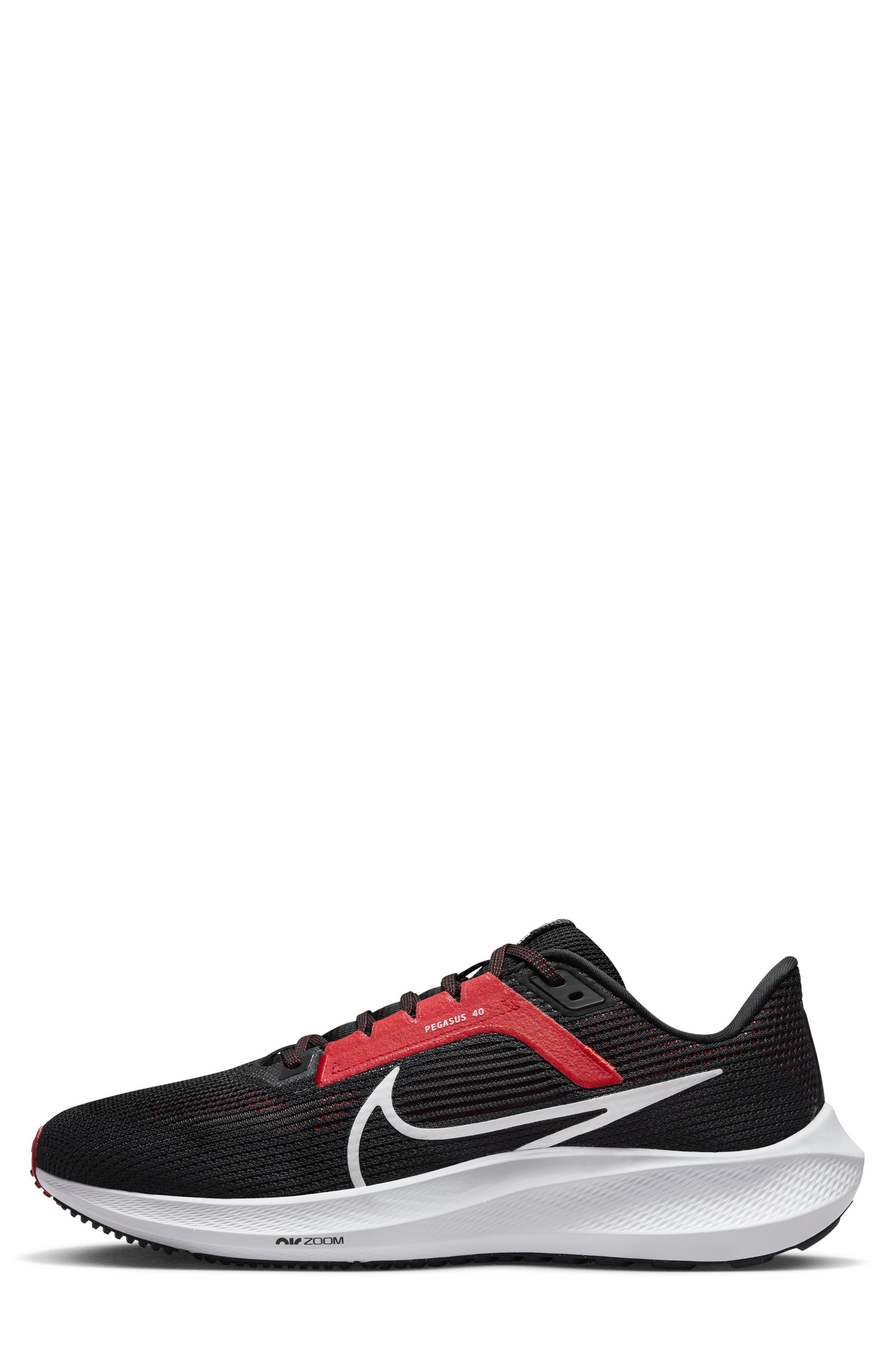 Nike Air Zoom Pegasus 40 Running Shoe, Alternate, color, Black/ Light Crimson/ White