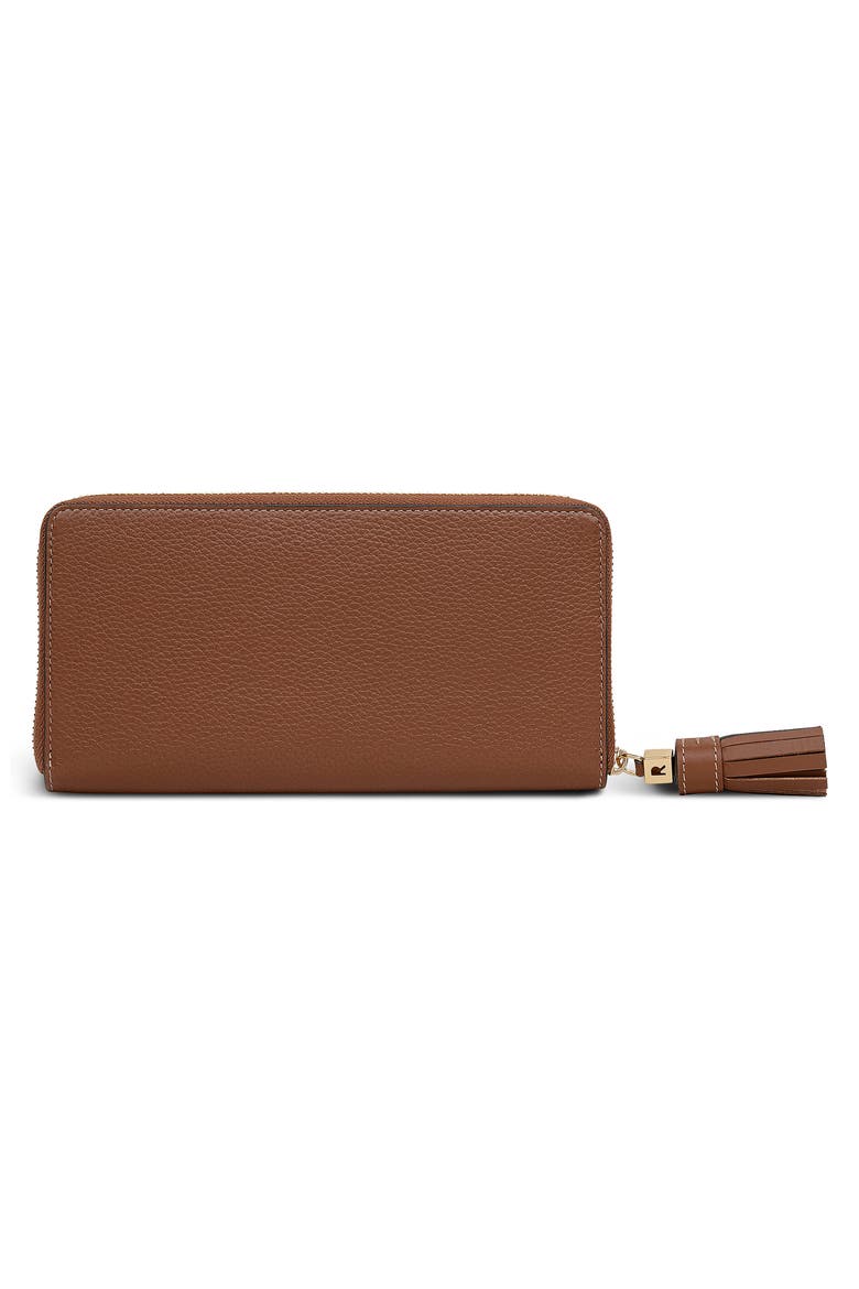 Noble Alley Large Zip Leather Wallet, Alternate, color, COGNAC