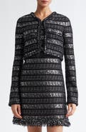 Giambattista Valli Sequin & Metallic Tweed Crop Jacket