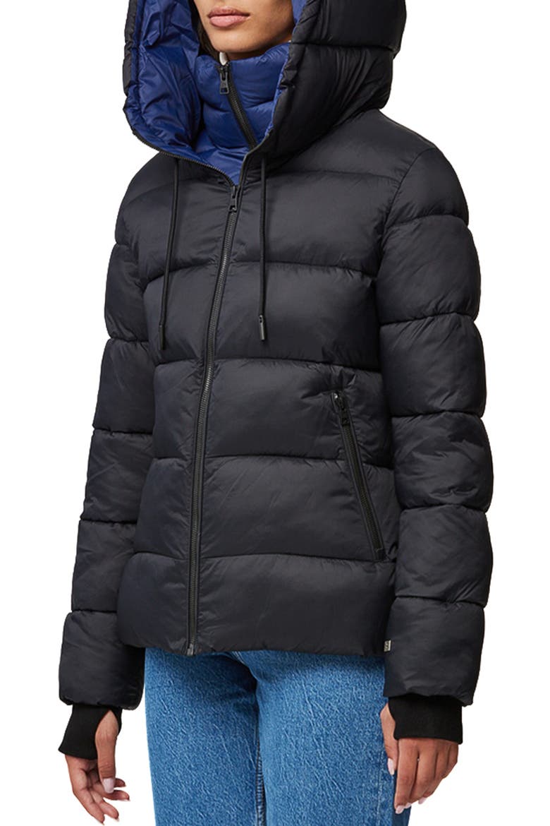 Adelita-E Water Repellent Recycled Nylon Puffer Jacket, Alternate, color, BLACK