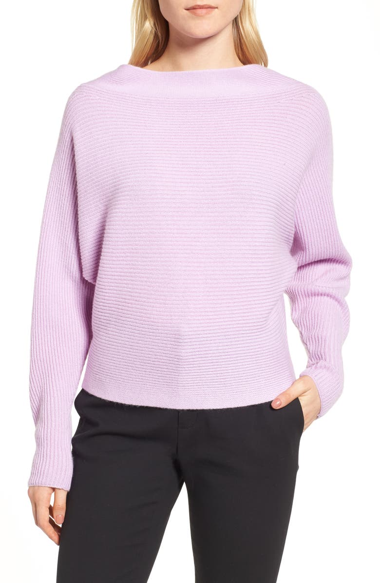 Lewit Dolman Sleeve Cashmere Sweater, Main, color, Purple Feminine