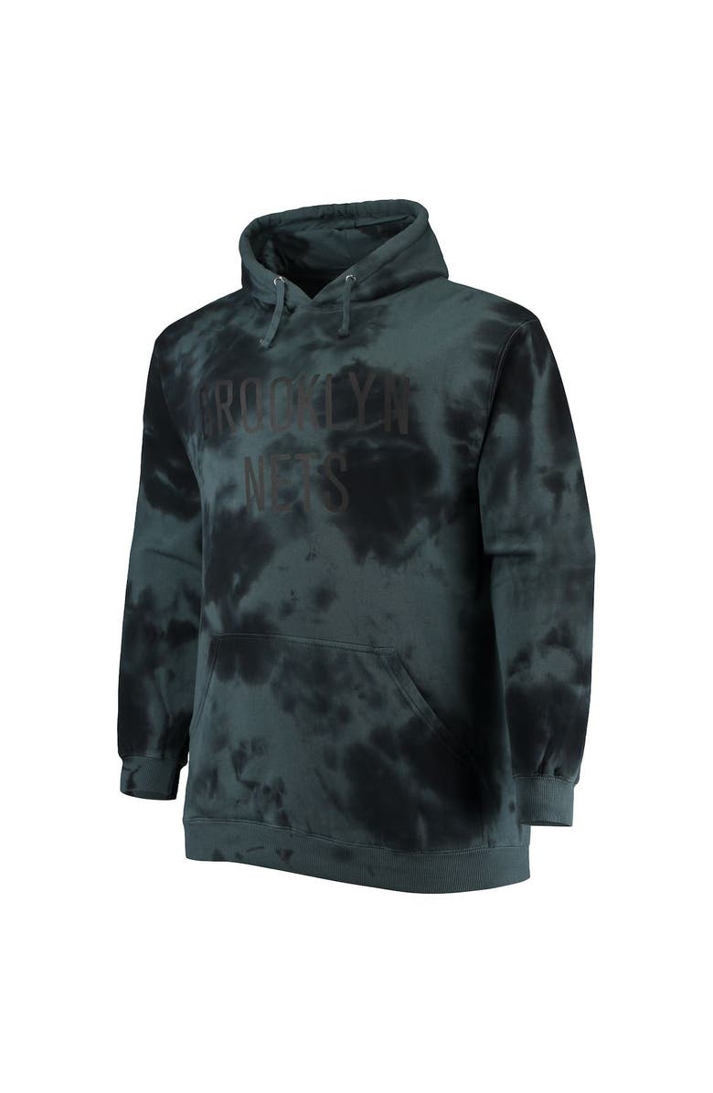 FANATICS Men's Fanatics Branded Black Brooklyn Nets Big & Tall Wordmark Cloud Dye Pullover Hoodie, Alternate, color, Black