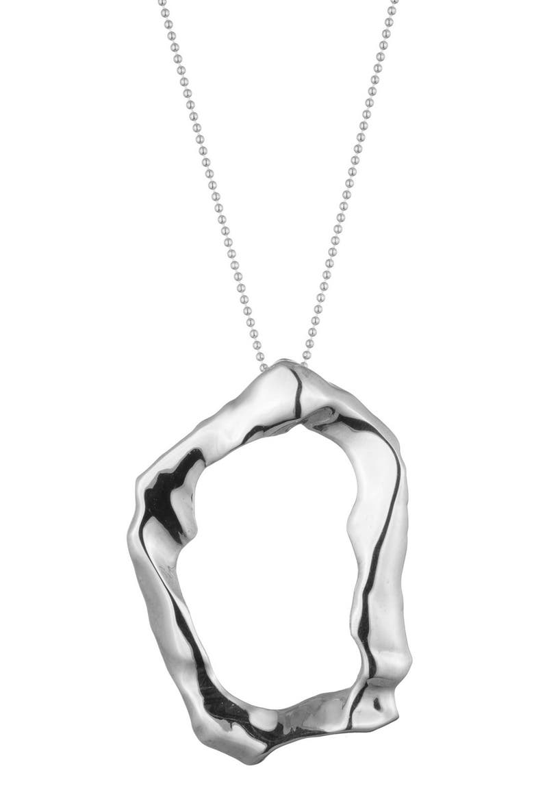 Molten Pendant Necklacae, Main, color, STERLING SILVER
